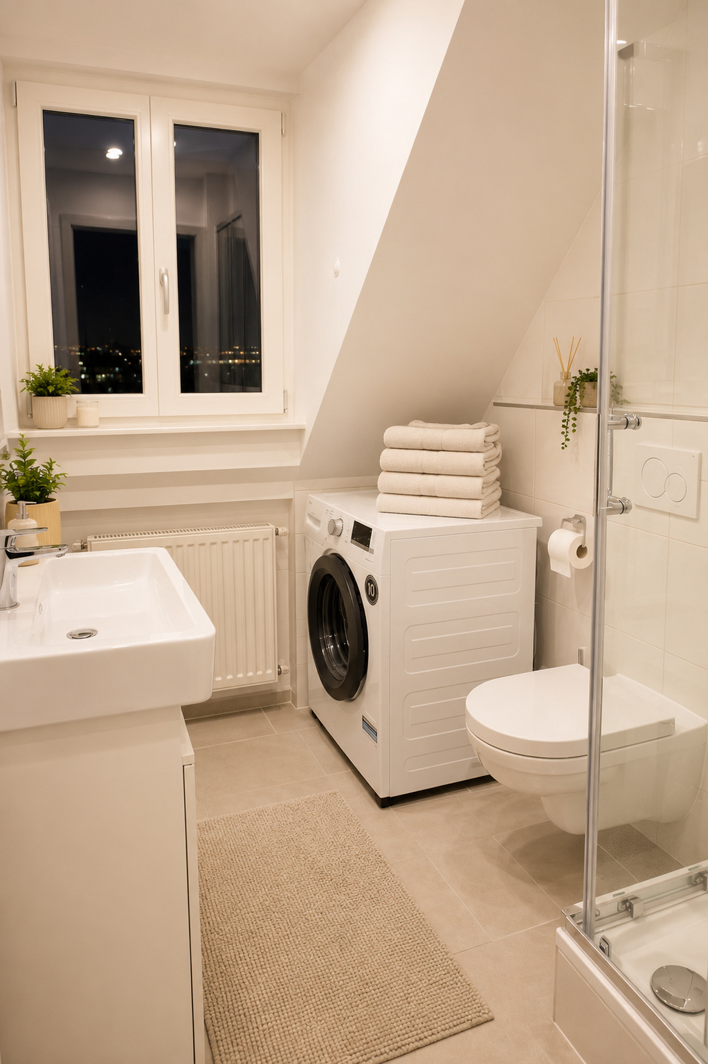 Actual photo: Bathroom & laundry