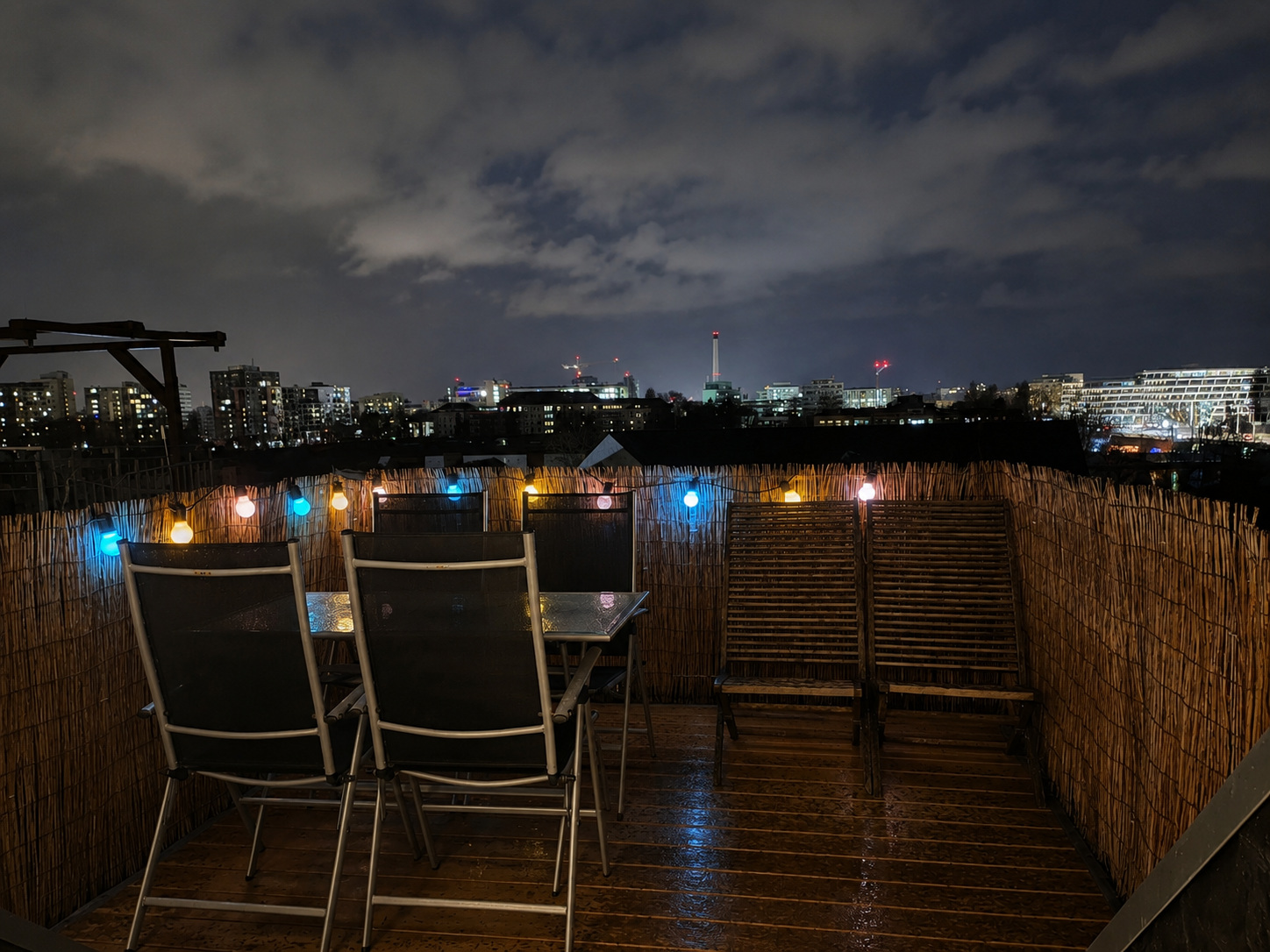 Actual photo: Terrace after dark